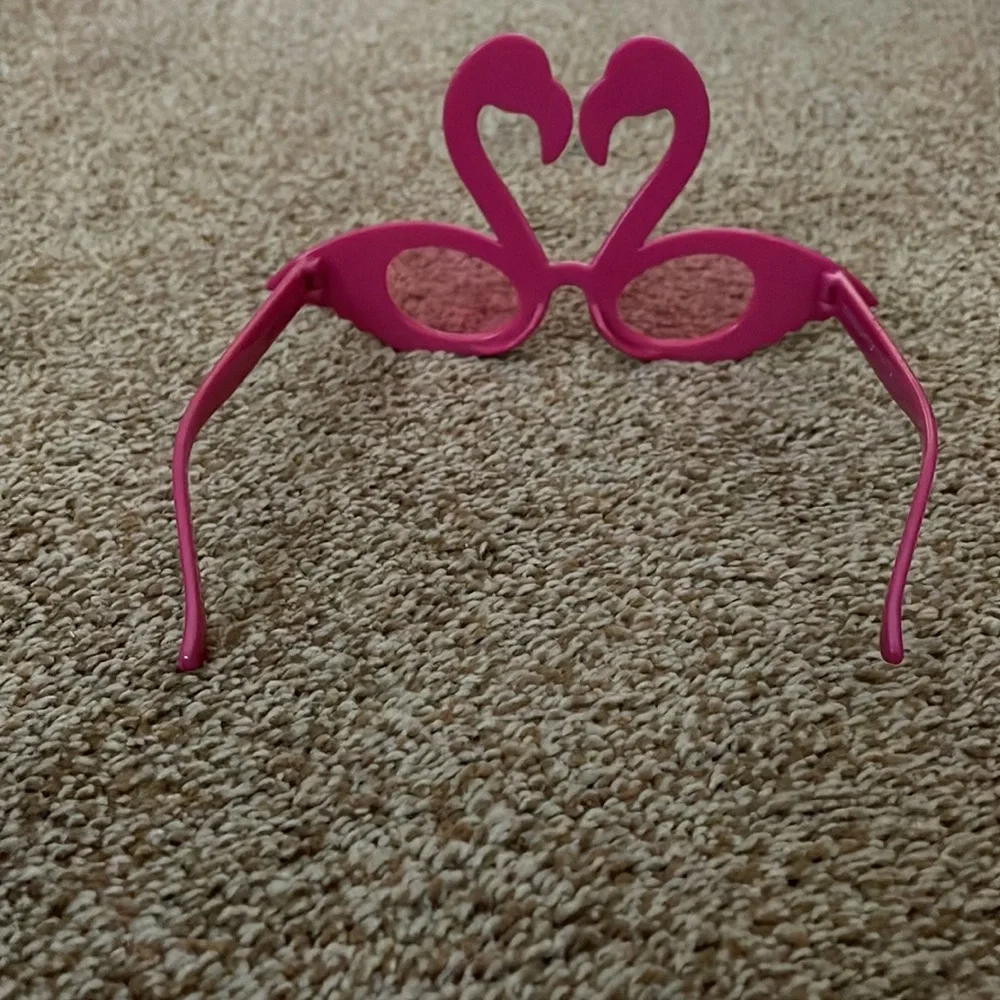 Pink Plastic Flamingo Glasses